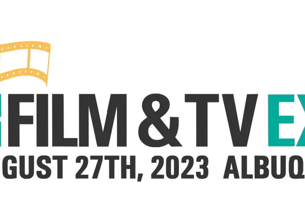 Header with teal and black lettering stating: "NM Film & TV Expo, August 27th, 2023, Albuquerque, NM"