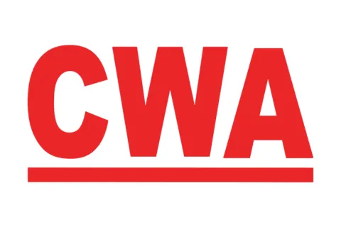 CWA in red letters with red line underneath