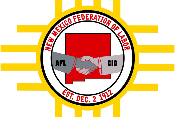 New Mexico Federation of Labor logo in red and yellow