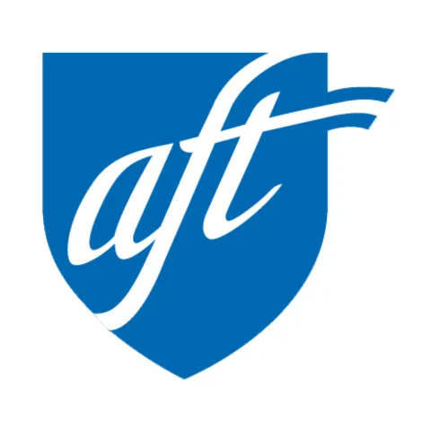 AFT in white letters on top of a blue shield