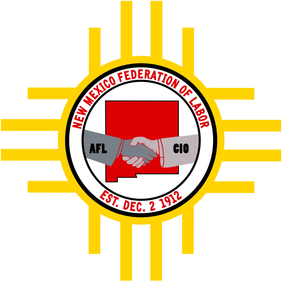 New Mexico Federation of Labor logo in red and yellow